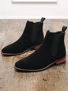 Nuovi stivali Chelsea da uomo con punta affusolata, versatili, retrò e minimalisti, adatti per lavoro, feste, vacanze e abbigliamento casual, ideali per l'autunno/inverno - nero - Visualizzare 1
