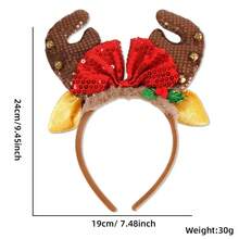 1 pezzo Fascia per capelli natalizia a tema cartone animato - Accessorio per feste natalizie con disegni di Babbo Natale, renne, albero di Natale - Materiale in plastica durevole, senza piume, accessorio natalizio