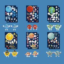 6/12 Pcs Space Planet Stickers For DIY Decoration, Scrapbooking, Gift Packaging, Toys, Festival Party