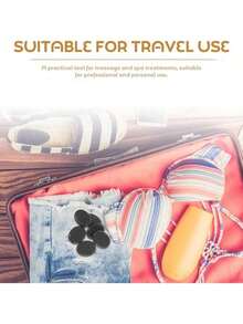 4 件专业热石按摩套装：放松身体、缓解疼痛的必备热疗设备 - 无需电源或电池，火山能量石沙龙 SPA 按摩石加热器盒套装，用于背部按摩和热敷、学校、返校、旅行、旅行必需品、家居必需品、水疗、按摩工具、按摩、按摩器、水疗 - 黑色 - 查看 8