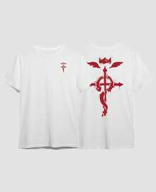 Unisex Street Anime T-Shirt FullMetal Alchemist Brotherhood Edward Elric Alchemy Homunculi - trắng - Xem 3