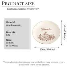 1pc Best Friend Gift Personalized Jewelry Dish Perfect Bridesmaid Or Bestie Gift Custom Name Gift For Her Birthday Wildflower Ring Dish - Round - View 2