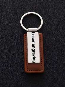 1 Móc khóa kim loại giả da PU khắc tên theo yêu cầu, logo khắc laser, mặt dây chuyền nhỏ làm quà tặng, phụ kiện trang trí ba lô, quà sinh nhật cho bạn bè - Nhiều màu - Xem 4