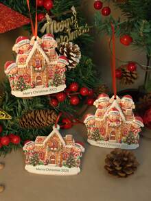 Custom Christmas Ornaments With Name, Personalized Christmas Tree Decorations, Customized 2-6 Names Ornaments, Customizable Text Christmas Decorations, Diy Ornaments, Christmas, Indoor, Outdoor, Garden, Christmas Hat Figurine Pendant, Christmas Tree Ornaments, Room Decor, Boys, Girls, Mom, Dad, Kids,Christmas Gift Supplies - Style a - View 5