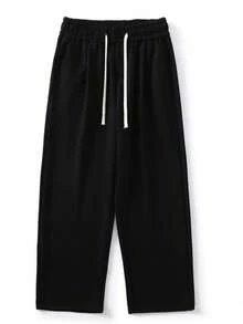 OVERSIZED WIDE Sweatpants With Drawstring Waist UNISEX - 黑色 - 查看 2