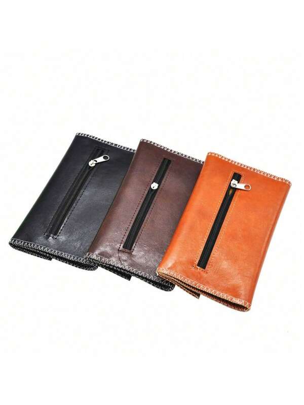 1 pezzo Borsa porta tabacco multifunzionale, borsa porta tabacco in pelle PU portatile e impermeabile, accessori per sigarette, attrezzi per arrotolare le sigarette, borsa per conservare la pipa del tabacco con 1 cerniera, marrone/caffè/nero