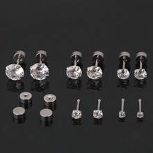 10pcs/Set Hypoallergenic Transparent Earring Studs - Simple Plastic Studs, 3mm Round Flat Design Invisible Ear Pins, Body Jewelry, Sensitive Minimalist Style, Comfortable Piercing Care, Suitable For Everyday Wear, Can Be Worn During Sleep And Shower