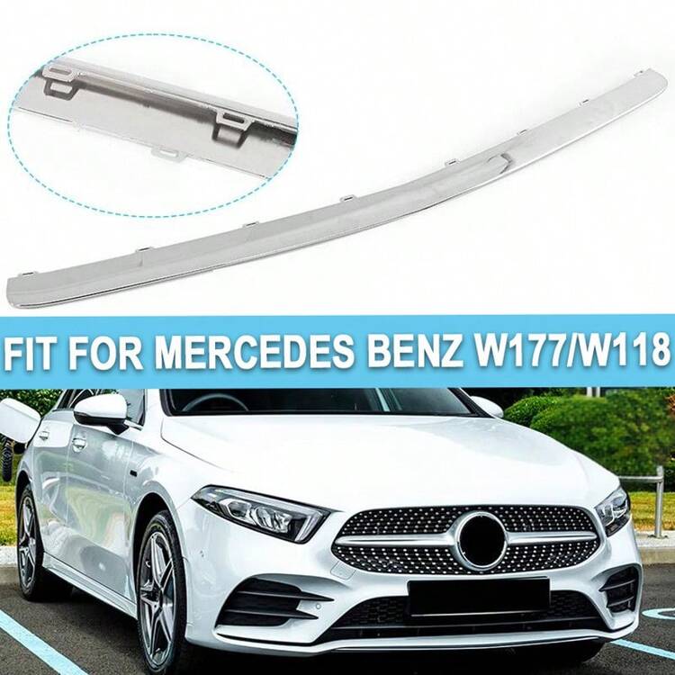 FRONT BUMPER BLACK SPLITTER TRIM - 銀色 - 查看 1