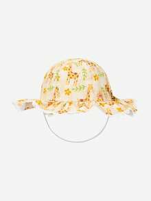 Balabala Baby Sun Hat Floral Brim Cute Fashionable Sun Protection - Yellow-green Hue - View 1