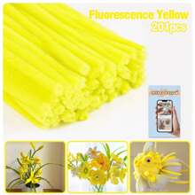 200/450根多色加粗雪尼尔绒条，散装彩色毛绒棒，9种颜色，适用于DIY工艺品和艺术项目，可作绒球，适用于情人节、母亲节和复活节装饰 - 彩色 - 查看 24