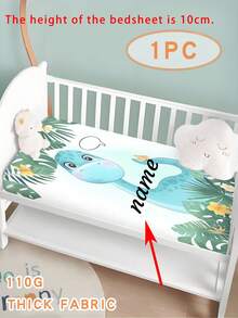 1 件定制可爱有趣的恐龙 110 克单人床单，适用于儿童房，涤纶面料，数码印花，适合男孩和女孩作为礼物