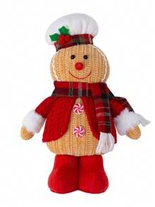 1pc Christmas Gingerbread Gingerbread Man Christmas Gingerbread Pillows Stuffed Gingerbread For Holiday Decor Christmas Tree Gifts - Multicolor - View 12