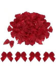 100Pcs Mini Ribbon Bow 1" Mini Fabric Satin Ribbon Flower Bows For Craft DIY Sewing Wedding Birthday Party - Multicolor - View 11