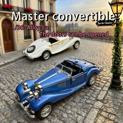 1:38 Scale Vintage 500K Classic Car Model, Retro Mercedes-Benz Static Display Collectible, Birthday Cake Decor, High-End Automotive Model, Suitable As Birthday Gift, Christmas Gift, Halloween Gift, Perfect Gift, Stationery