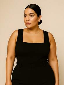 Kit 3 Women's Bodysuits Bory Thick Strap Versatile Bory Plus Size One Size Closed Back Chic Basic Work Day Night Party Barbecue Birthday Office Church Shopping - 壓/碳/伏 - 查看 2