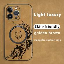 Funda magnética para teléfono con diseño de lobo, imitación de piel de oveja, compatible con phone 12, 13, 14, 15, 16 Plus y Pro. Elegante y de alta calidad, una opción. - Colores mixtos 2 - Ver 7