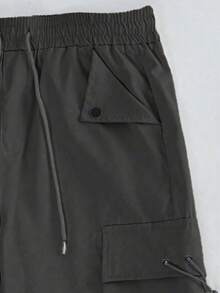 Men's Loose Straight Leg Quick-Dry Casual Pants, Autumn - Black - View 4