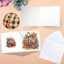 6-Pack Autumn Pumpkin Art Greeting Cards With Envelopes – 5D Painting Kits Adults, Fall Thanksgiving Greeting Card Set, Kits, Handmade Holiday Cards - Bí ngô mùa thu - Xem 7