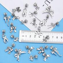 30/50pcs Assorted Vintage Hollow Bowknot Gold Plated Pendant, Multi-Style Elegant Connectors Suitable For DIY Lovely Fashion Bracelet, Necklace, Keychain, Jewelry Accessories, Mother's Day, Valentine's Day Gifts