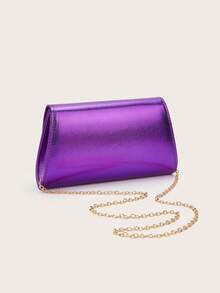 闪亮、耀眼、奢华、迷人、优雅、精致的大号女士手拿包、晚宴包、派对手提包，配有可拆卸链条肩带，适合婚礼、派对、舞会等场合，采用天鹅绒材质，时尚优雅，适合女孩、女士、大学生、年轻职业人士和上班族。 - 紫色 - 查看 5