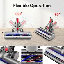 Brush Compatible With V7, V8, V10, V11, V15 Vacuum Cleaner Electric Brush With Direct Drive With 4 Front Lights For Hard Floors And Short-Pile Carpets