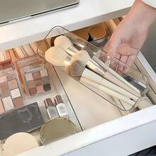 1/8pcs Simple Transparent Drawer Storage Box, Small Items Organizer Box, Makeup Cosmetics And Tools Storage Box, Drawer Organizer - Clear - View 2