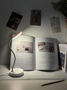 1pc 360° Adjustable Gooseneck USB Reading Light, Bedroom LED Lamp, Eye-Protection Desk Lamp, Bedroom LED Light, Book Light, Bedside Reading Light, USB Powered Lighting Fixture - White - View 9