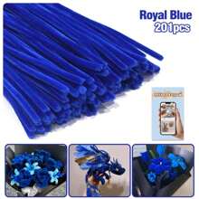 200/450根多色加粗雪尼尔绒条，散装彩色毛绒棒，9种颜色，适用于DIY工艺品和艺术项目，可作绒球，适用于情人节、母亲节和复活节装饰 - 彩色 - 查看 39