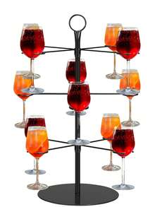 Red Wine Glass Rack Wrought Iron Wine Glass Storage Rack Creative Home Decoration Wedding Decoration High-Foot Glass Metal Hanger - Black - View 3