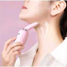 HYQ1953 Massageador Aparelho De Beleza Para Pescoço Facial Com Vibração de Ondas Luminosas Anti-Rugas Remoção Dupla Quei - Rosa Bebê - Visão 1