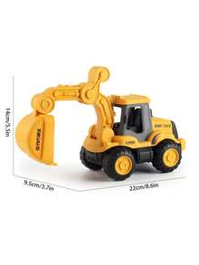 1pc Mini Children Excavator Bulldozer Toy Vehicle, Inertial Engineering Car Toy, Gift For 3 4 5 6 Year Old Boys And Girls - Multicolor - View 4