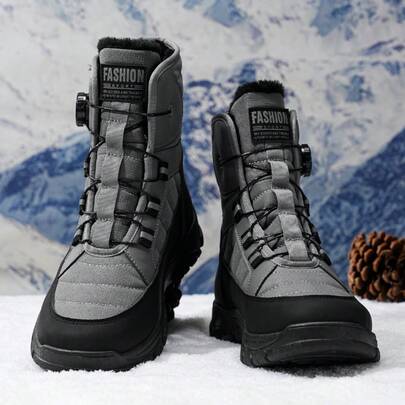 Botas de invierno para hombre de altura de tobillo para todas las estaciones - Parte superior de cuero con suela de PVC, botas de senderismo marrones/negras con plantilla acolchada, punta redonda y sistema de cordones, aptas para nieve, hielo y uso casual - Tracción todo terreno, botas casuales para hombre duraderas y cómodas para senderismo, urbanas y ocasiones de estilo británico