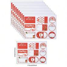90pcs/Pack Self-Adhesive Christmas Gift Labels Stickers, Santa Claus, Snowman, Christmas Tree, Deer, Christmas, Birthday, Wedding, Holiday Decoration Gift Tags For Christmas Gifts To Friends
