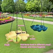 1 Piece/Outdoor Garden Terrace Hanging Bird Bowl/Bird Feeder - Durable Plastic, Bird Feeding Station/Garden Decorative Bird Feeder, Multi-Functional, For Feeding Food And Water, Easy To Install, Suitable For Parrots And Hummingbirds, Wild Birds