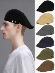 1 件男女通用时尚贝雷帽，适合秋冬休闲外出，防风保暖，可作为礼物