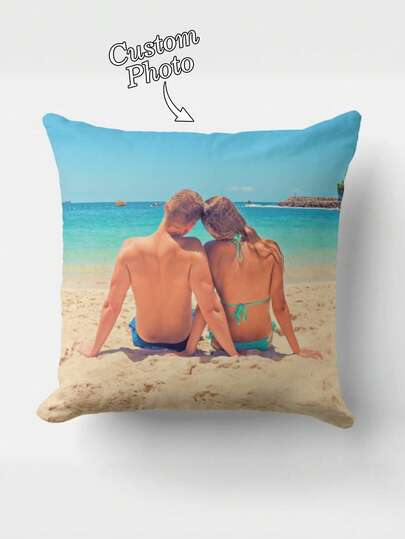 1 PIEZA Funda de almohada personalizada con patrón de foto privada, funda de almohada impresa por un solo lado personalizada para el Día de la Madre, Día del Padre, Acción de Gracias y Día del Maestro, funda de almohada personalizada, regalo conmemorativo de amor del Día de San Valentín y aniversario, sofá cama