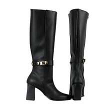 Bota Larga Alta para mujer Comoda Ligera Juvenil Kuali Shoes - Negro - Ver 8