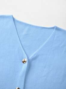 FOR BEAUTY Spring And Summer New V-Neck Short Sleeved Women's Knitted Cardigan, Fashionable And Elegant Temperament, Commuting Top