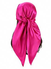 1 chiếc khăn vuông/khăn bandana bằng satin màu trơn 90cm*90cm, khăn trùm đầu/khăn choàng nhẹ đa năng dành cho nữ, tối giản và thời trang cho trang phục hàng ngày, đi biển, nghỉ lễ, du lịch. - màu xanh lá - Xem 7