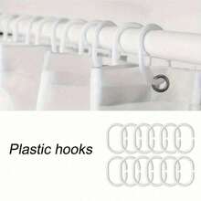 1pc Colorful Mushroom Digital Print Polyester Bathroom Decoration Shower Curtain Free Punch Partition Bath Curtain, Bathroom Decor, Home Decor, Bathroom Essentials, Farmhouse Home Decor - trắng - Xem 5