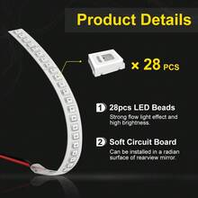 S&D 1pc/2pcs Car Mirror Lights Universal Auto Mirror Light Car Turn Signal Streamer Strip Flowing Turn Signal Lamp Car Accessories