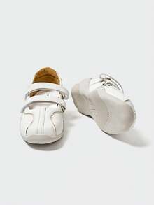 MASKERT 女士休闲鞋，女士圆头钩环运动鞋，女士软底舒适休闲鞋，百搭运动鞋 - 白色 - 查看 5