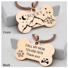 Custom Dog ID Tag, Personalized Dog Name Tag, Custom Engraved Dog Tag, Personalized Cat ID Tag, Custom Pet Name Tag, Personalized Dog Tag With Name & Text, Mother's Day Gift, Father's Day Gift, Anniversary Gift, Pet Gift, Dog Birthday Gift, Gift For Dog Lover, Gift For Mom/Dad, Gift For Her/Girlfriend - 彩色 - 查看 10