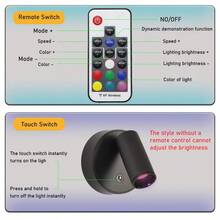 1 pieza Foco inalámbrico magnético con siete modos de color, brillo ajustable, batería recargable de 2000mAh, fácil instalación y control de interruptor táctil, luz de pared inalámbrica para decoración del hogar