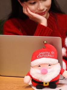 1 szt. Prezent niespodzianka w kształcie Świętego Mikołaja i domku na choince, pluszowa lalka renifer dla dzieci