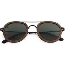 ¡RecomendadoLentes de Sol PANDAS Polarizados Retro para Hombre y Mujer de Madera Vintage Redondos con Protección UV400 Esturión Negro + Estuche y Accesorios¡Top de Temporada - 1 - Ver 6