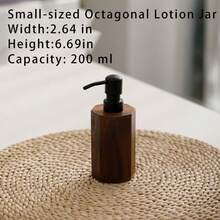 1pc Walnut Wood Pump Bottle, Luxury Hotel Shower Gel, Shampoo, Lotion, Hand Wash Dispenser