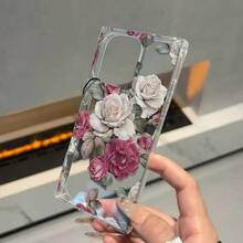 Funda grande para móvil con diseño rosa y blanco, con forma de cubo y un orificio grande. Compatible con los modelos 12 Pro, 13, 14, 15 y 16 Plus. Acabado brillante, resistente a caídas. Ideal para fiestas o cumpleaños. - transparente - Ver 4