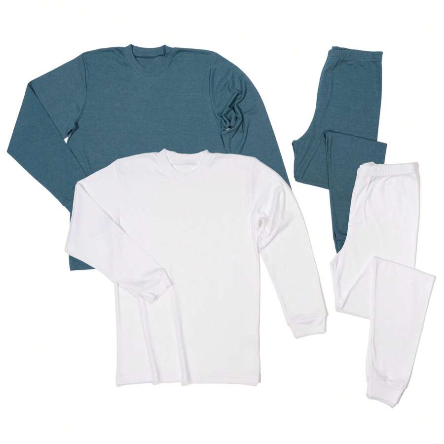 BELIME Set de 2 Pijamas Junior, Manga Larga, Cuello Redondo, 2 Piezas por Conjunto, Suave y Cálido | 50% Algodón, 50% Poliéster | Comodidad para Dormir