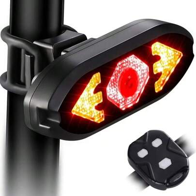Lanterna Traseira Bike Com Seta e Controle Remoto 32 Leds Prova D'agua